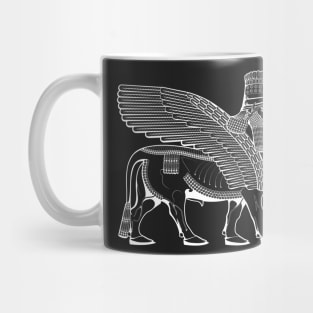 Lamassu Winged Bull White Side Mug